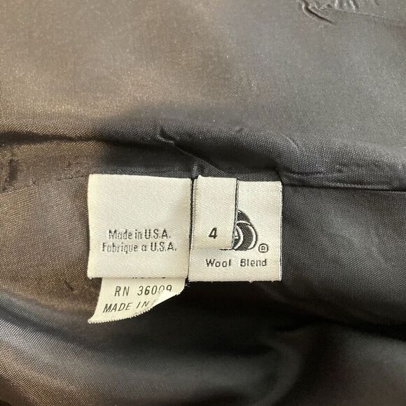 Calvin‎ Klein Women’s Black Wool Blend Coat Size 4 Minimalist Old Money Career - Picture 6 of 13
